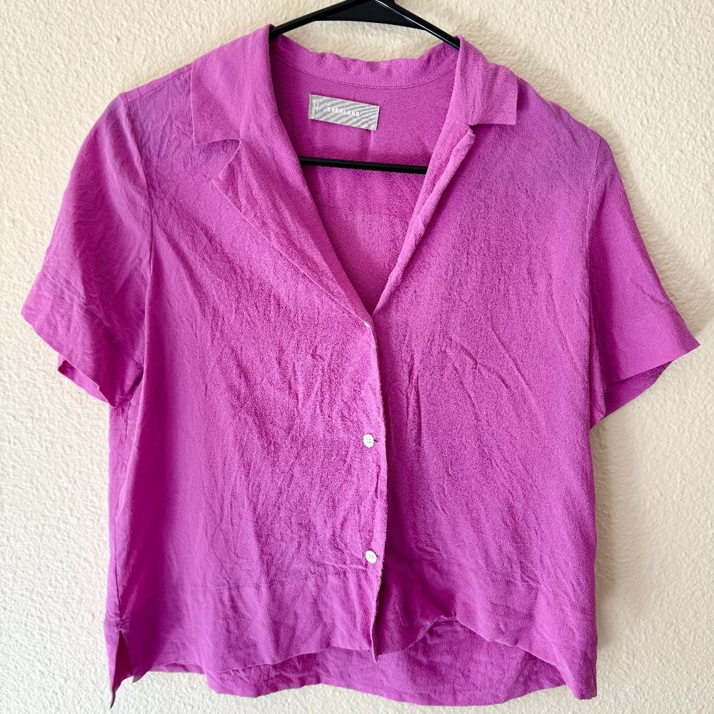 Everlane Women's The Clean Silk Short-Sleeve Notch Shirt (not sold anymore)